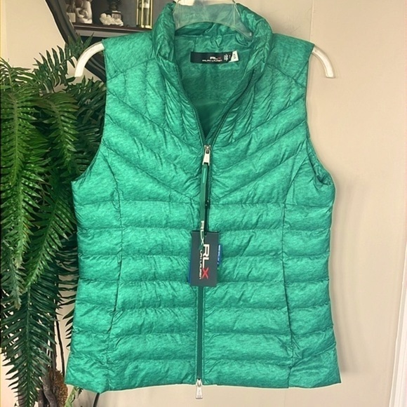 Brand New RLX Ralph Lauren Green Golf Zip Up Puffy Vest Pockets Water Repellent - Picture 16 of 16